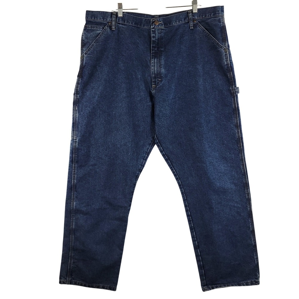 Wrangler Carpenter Jeans Mens 42x32 Blue Denim Workwear Pants